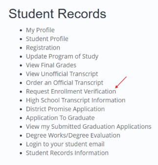 Request Enrollment Verification