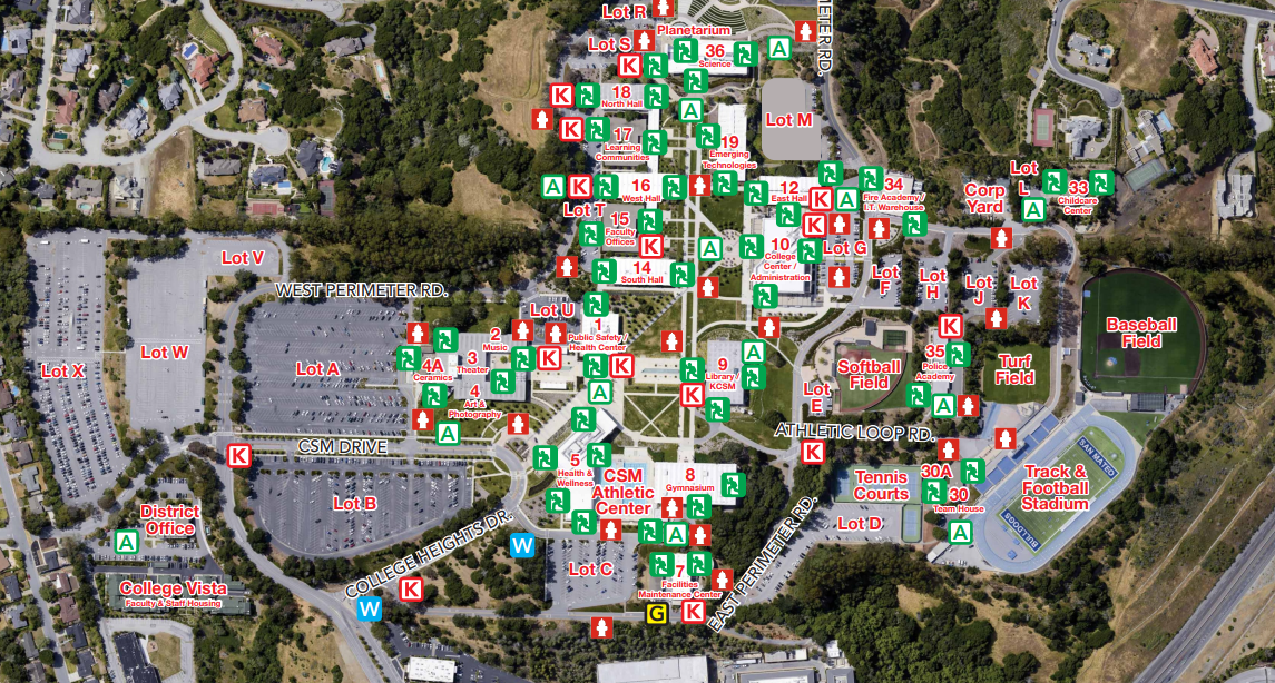 College of San Mateo Campus Map