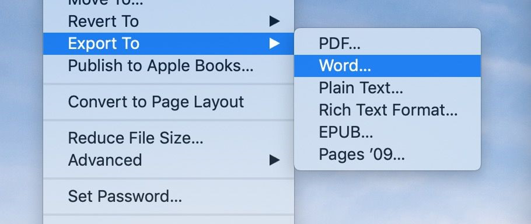 How to convert Pages documents to Microsoft Word documents on Mac