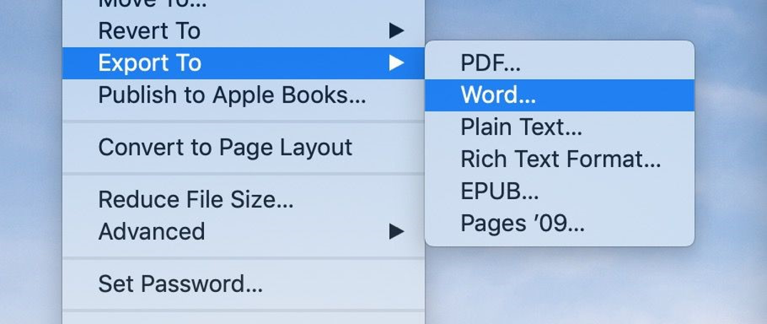 How To Convert Pages Documents To Microsoft Word Documents On Mac 