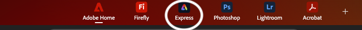 Express at top of screen