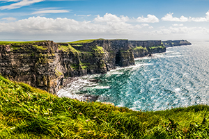 Irish cliffs next to the ocean
