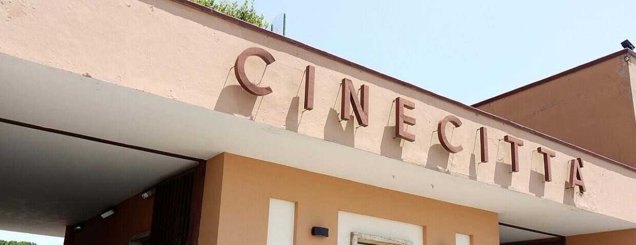 building sign for a Cinecitta in Rome